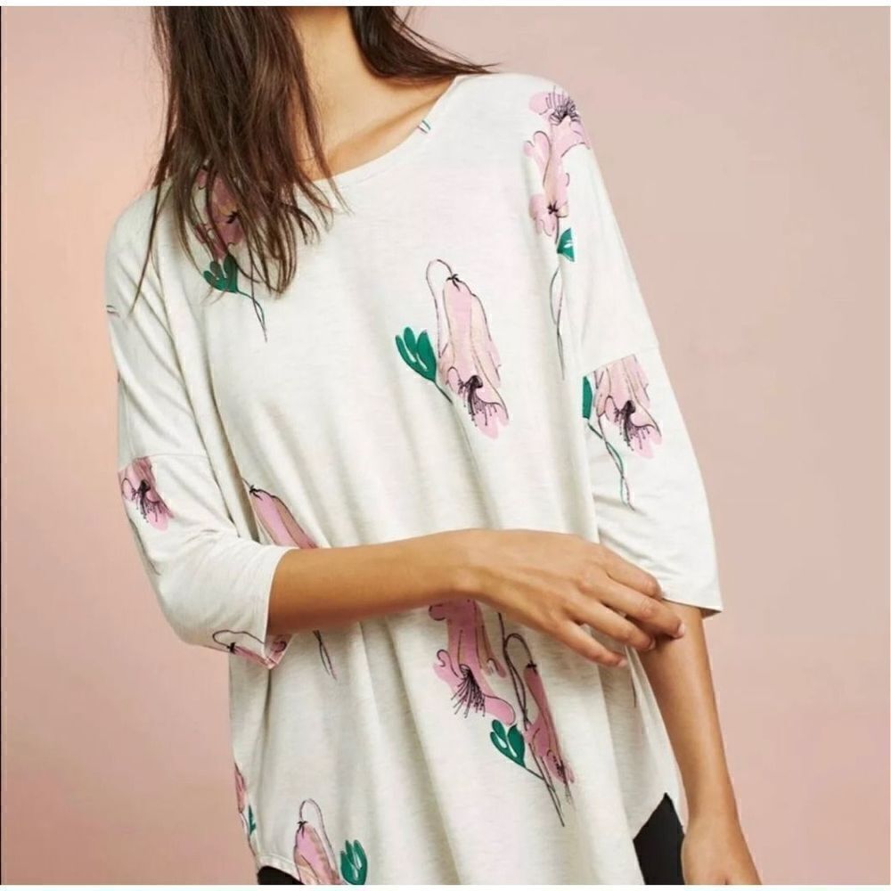 Anthropologie Floreat Flowy High Low Tunic Top